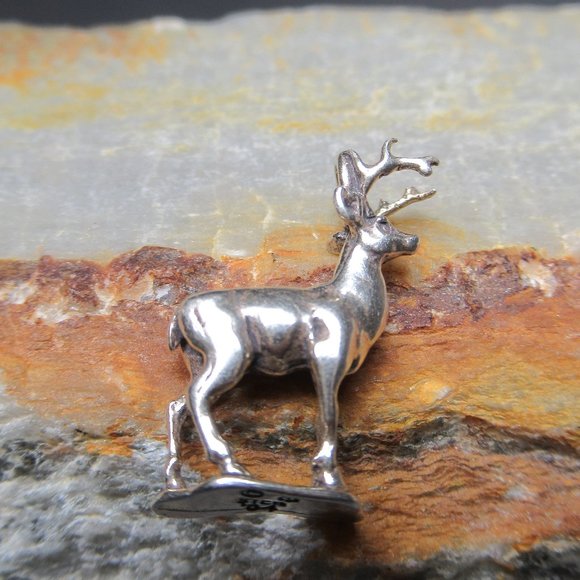 Sterling Silver Stag Charm, Patronus Deer Buck - Picture 6 of 8